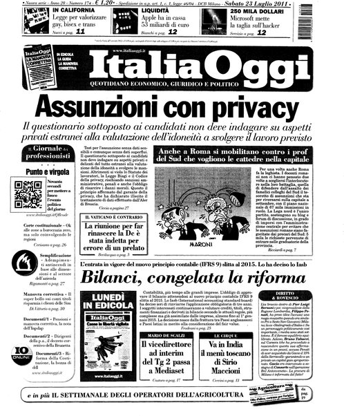 Italia oggi : quotidiano di economia finanza e politica